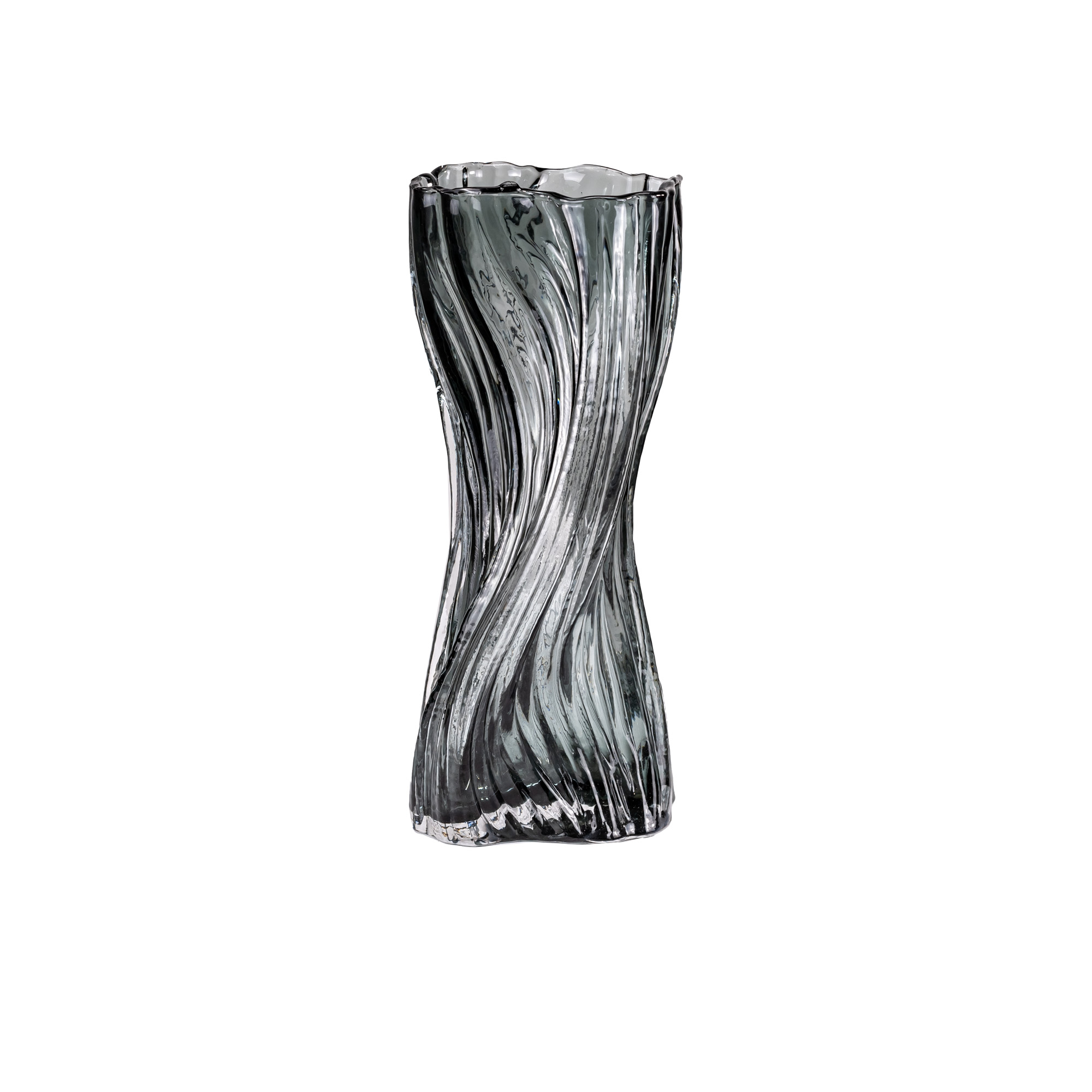 Glass Vase Smoky textured